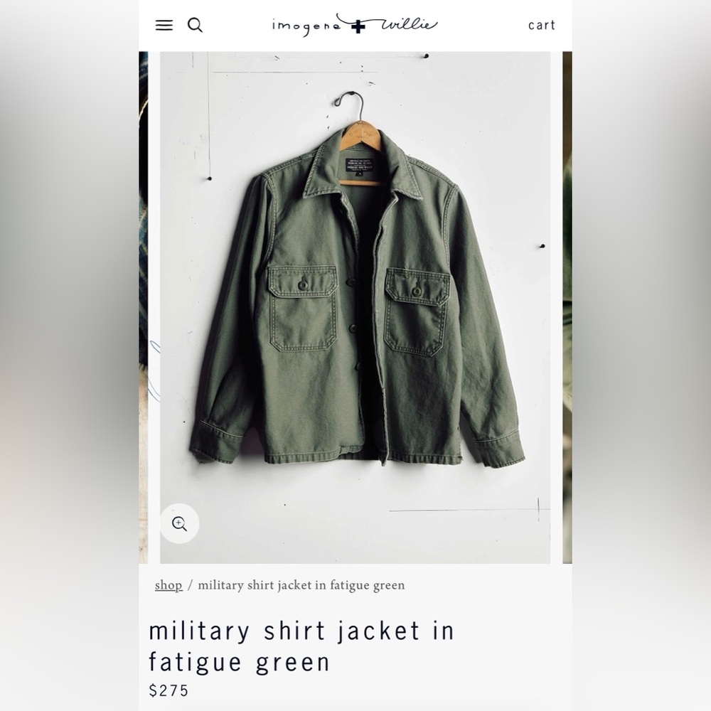 Imogene & Willie military shirt jacket